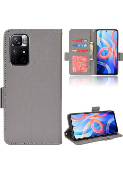 Xiaomi Poco M4 Pro 5g Pu Deri Yan Toka Cüzdan Kart Yuvaları (Yurt Dışından)