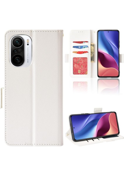 Xiaomi Poco F3 Yan Toka Manyetik Kart Yuvaları Tutucu Pu Deri Kılıf (Yurt Dışından)