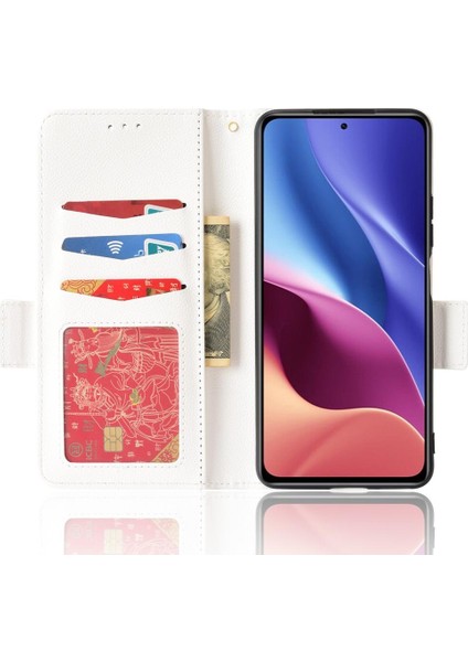 Xiaomi Poco F3 Yan Toka Manyetik Kart Yuvaları Tutucu Pu Deri Kılıf (Yurt Dışından)