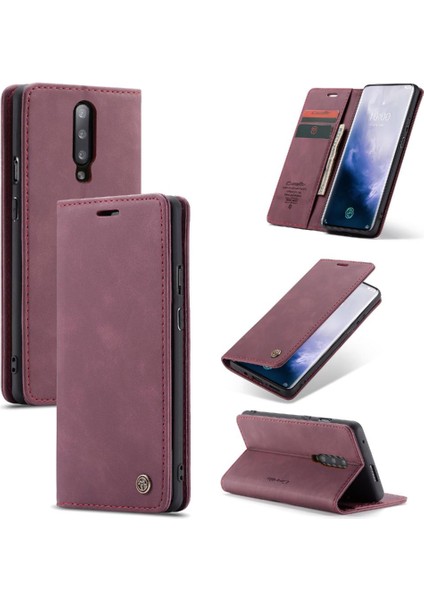 Oneplus 7 Için Flip Case Pro Kılıf Kart Yuvası Kickstand Flip Folio Kitap Pu (Yurt Dışından)