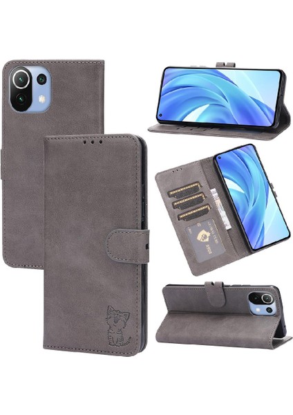 Cüzdan Durumda Xiaomi Mi 11 Lite Manyetik Kapatma Tüm Yuvarlak Koruma (Yurt Dışından)