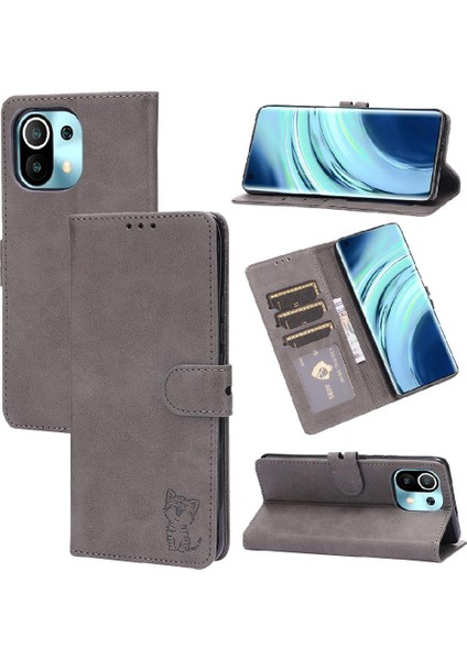 Xiaomi Mi 11 Için Cüzdan Durumda Tüm Yuvarlak Koruma Kickstand Kart Tutucu (Yurt Dışından)