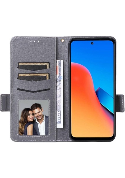 Xiaomi Redmi Için 12 4g Yan Toka Pu Deri Manyetik Kart Yuvaları (Yurt Dışından)