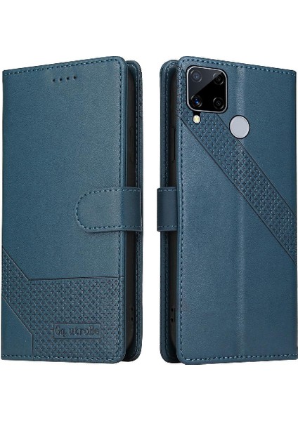 Realme C15 Darbeye 4 Köşe Koruma Kickstand Üç Için Flip Case (Yurt Dışından)