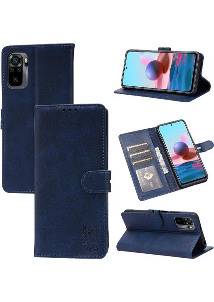 Cüzdan Kılıf Için Xiaomi Redmi Not 10T 5g Kart Tutucu Kabartmalı Kickstand (Yurt Dışından)