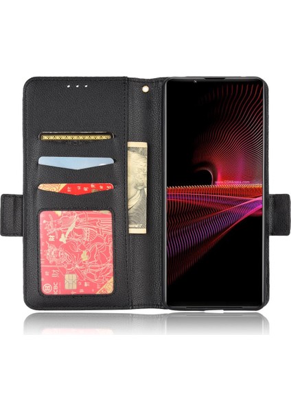 Sony Xperia 1 Iii Kart Yuvaları Için Kılıf Tutucu Cüzdan Pu Deri Manyetik (Yurt Dışından)