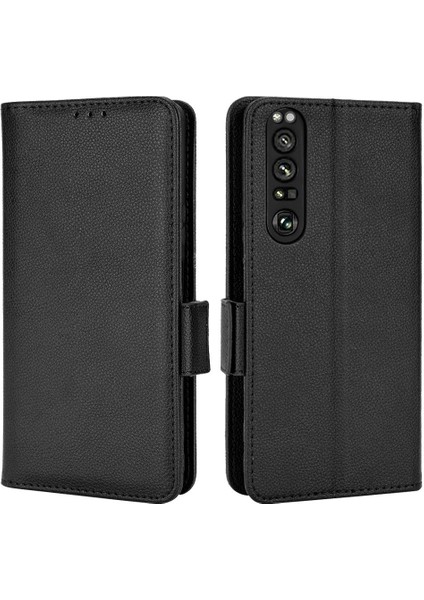 Sony Xperia 1 Iii Kart Yuvaları Için Kılıf Tutucu Cüzdan Pu Deri Manyetik (Yurt Dışından)