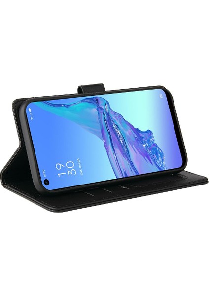 Oppo A53 4 Köşe Koruma Üç Kart Yuvaları Premium Için Flip Case (Yurt Dışından)