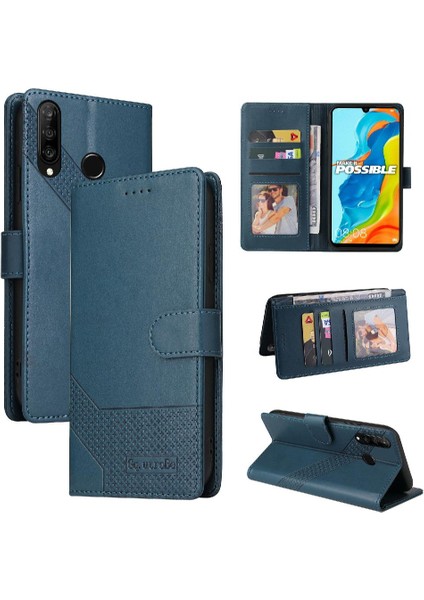 Huawei P30 Lite Premium Deri Kickstand 4 Köşe Üç Için Flip Case (Yurt Dışından) fırsatları