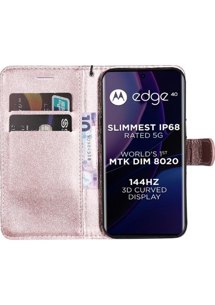 Motorola Kenar 40 5g Için Flip Case Yüksek Kalite Deri Klasik Düz Renk (Yurt Dışından) fırsatları