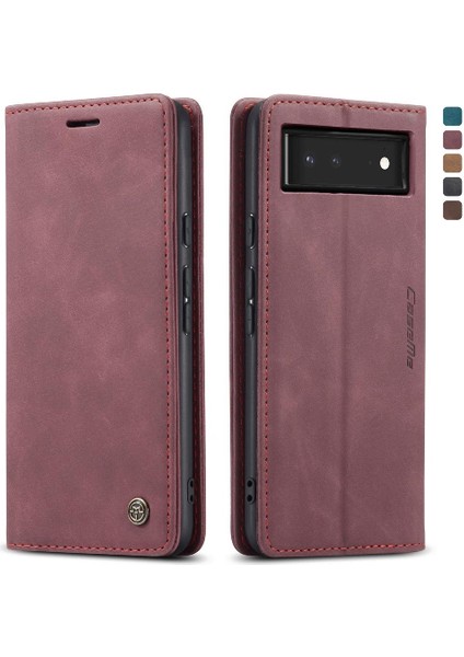 Google Piksel 6 Vintage Pu Deri Cüzdan Kılıf Için Flip Case Kart Yuvası Flip (Yurt Dışından)