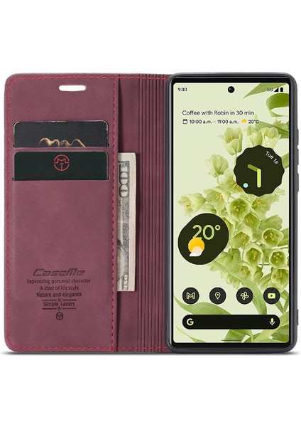 Google Piksel 6 Vintage Pu Deri Cüzdan Kılıf Için Flip Case Kart Yuvası Flip (Yurt Dışından)