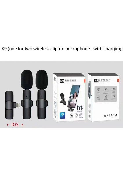 Iphone Uyumlu Ikili Kablosuz Yaka Mikrofonu Youtube Facebook Tiktok Vlog iphone Io modelleri