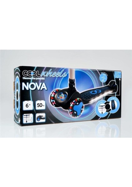 Mavi 6 Yaş Mavi Işıklı Nova Scooter 3 Teker 3