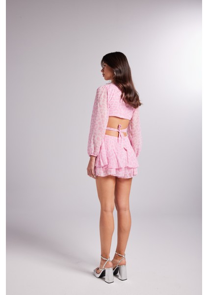 Kadın Pembe Mini Boy Astarlı Pinky Elbise modelleri