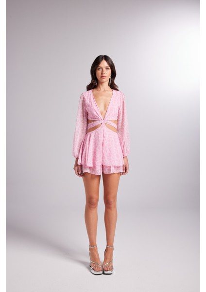 Kadın Pembe Mini Boy Astarlı Pinky Elbise