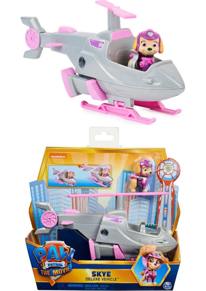 Paw Patrol Deluxe Skye ve Dönüşebilen Delüks Helikopter Aracı - 18 cm