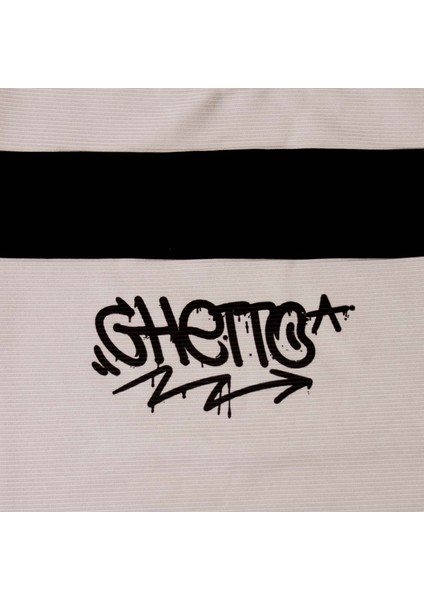 Ghetto Graffiti Baskılı Erkek Yazlık Poly Pamuk Tişört Oversize - ENEN0001145 - Bej - 10-11 Yaş