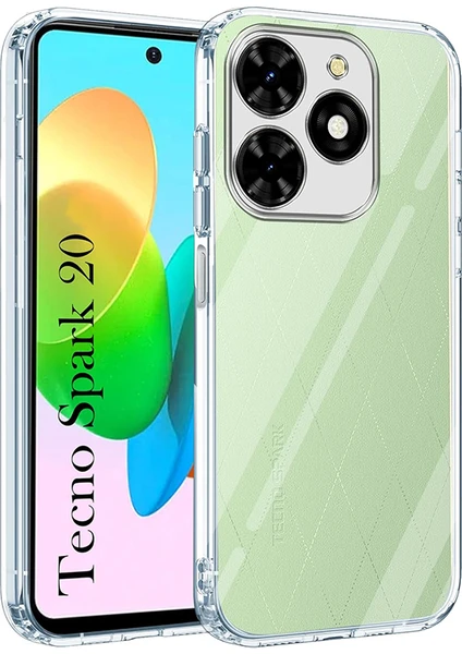 Tecno Spark Go 2024 Şeffaf Kılıf 3D Kamera Korumalı Slim Fit Tasarım Esnek Renskiz Silikon Kapak