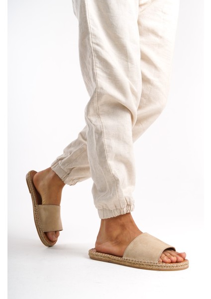 Erkek Deri Süet Jüt Taban Bej Terlik -MSSR122-BJ modelleri