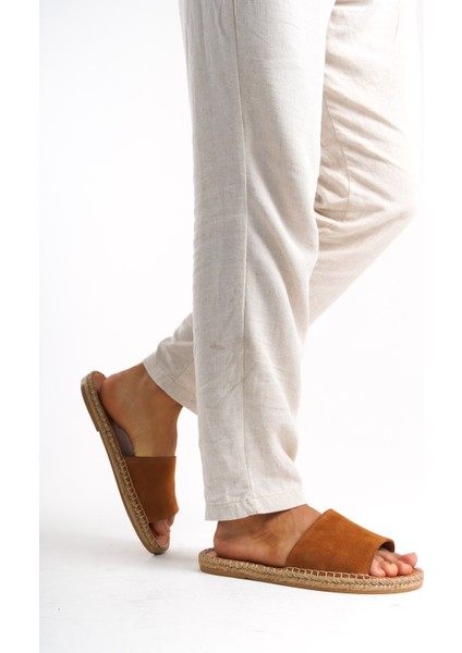 Erkek Deri Süet Jüt Taban Taba Terlik -MSSR122-TB modelleri