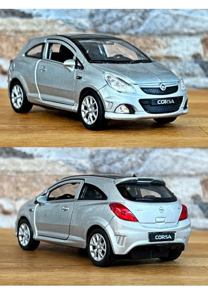 Opel Corsa Opc Çek Bırak Die - Cast Metal Model Araba - Gri 11.5 cm