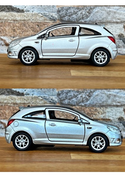Opel Corsa Opc Çek Bırak Die - Cast Metal Model Araba - Gri 11.5 cm