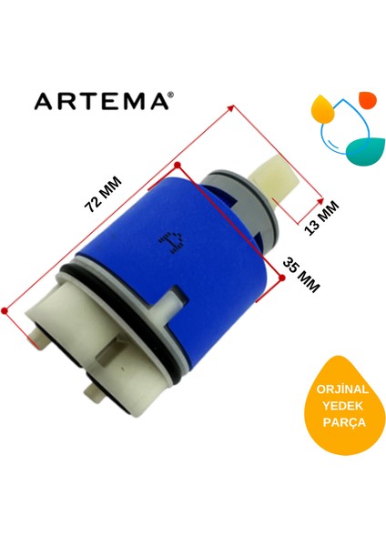 A22874YP Artema 35 mm Ayaklı Kartuş
