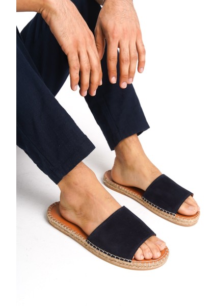 Erkek Deri Süet Jüt Taban Lacivet Terlik -MSSR122-LCV modelleri