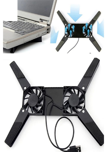 Toptan Bulurum 2 Fanlı Notebook Soğutucu Portatif Katlanabilir Laptop Soğutucu Fan Usbli Stand Bilgisayar Fanı