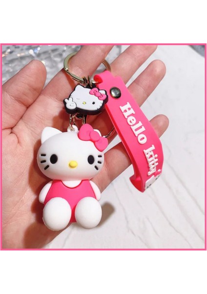 3 Boyutlu Slikon Hello Kitty Figürlü Anahtarlık & Çanta Aksesuarı