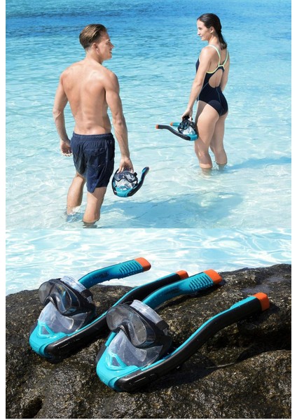 Hydro - Pro Full Face Flowtech Snorkel Set Deniz Dalış Maskesi L - Xl Beden 24058 fırsatları