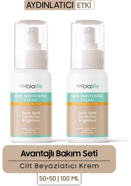 Bia Life Cilt  Krem - Alpha Arbutin İhtivalı  Krem 2'li Set