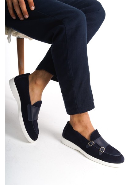 Hakiki Deri MBKRY105-LCV Erkek Toka Detay Lacivert Loafer