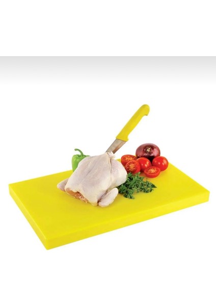 Polietilen Kesim Tahtası Et Meyve Kesme Levhası 50X30X4 cm Sarı