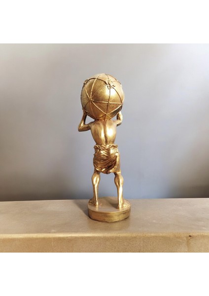 Sırtında Dünya Taşıyan Büyük Boy Atlas Heykeli Modern, Lüks Ev ve Ofis Raf Dekoru