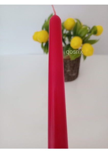 5'li Kırmızı Şamdan Mumu 1. Kokulu Uzun Çubuk Konik Mum Dekoratif fiyatları