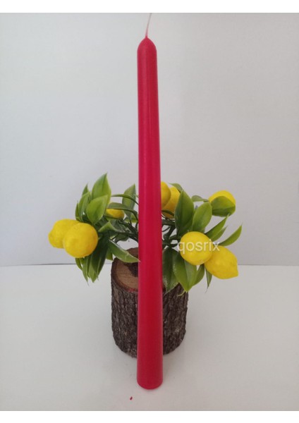 5'li Kırmızı Şamdan Mumu 1. Kokulu Uzun Çubuk Konik Mum Dekoratif modelleri