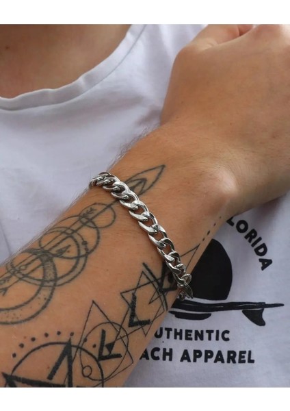 Gurmet 316L Paslanmaz Çelik Erkek Bileklik Kalın Zincir 12 mm fırsatları