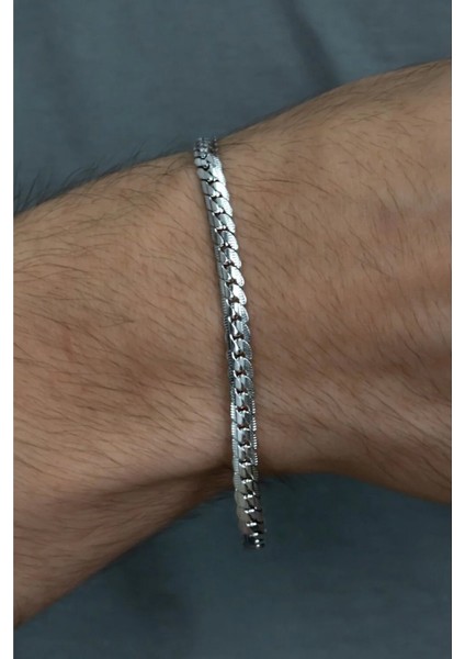 Ezme Hasır Yassı Yılan Gümüş Kadın Erkek Kadın 316L Unisex Çelik Bileklik Künye modelleri