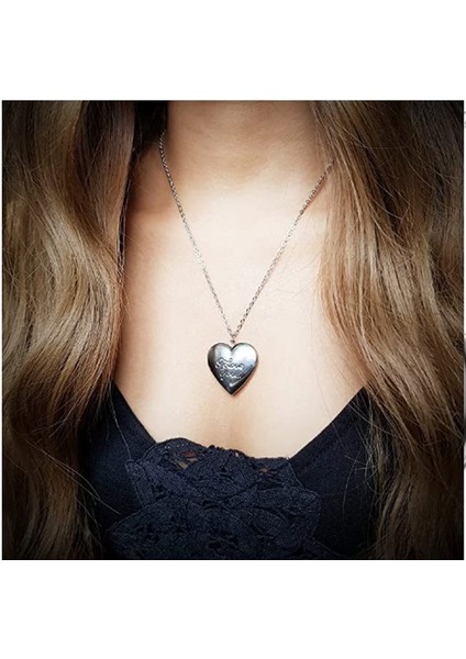 316L Çelik Gümüş Içi Açılır Kalp I Love You Kapaklı Fotoğraf Koyulabilen Kadın Kolye fiyatları