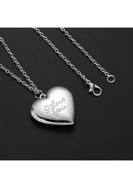 316L Çelik Gümüş Içi Açılır Kalp I Love You Kapaklı Fotoğraf Koyulabilen Kadın Kolye indirimleri