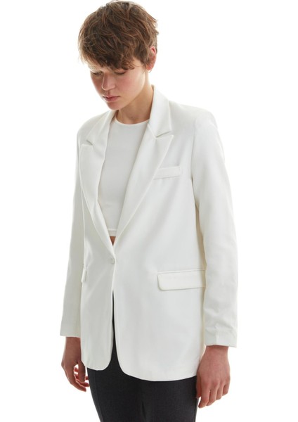 Blazer Ceket Ekru
