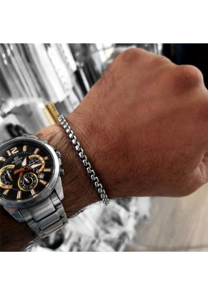 Çelik Gümüş 8mm Erkek Bileklik Künye Kalın Model fiyatları