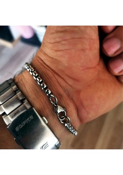 Çelik Gümüş 8mm Erkek Bileklik Künye Kalın Model modelleri