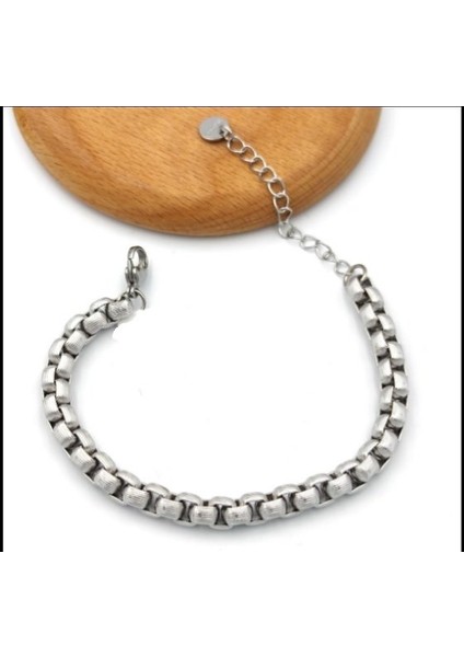 Çelik Gümüş 8mm Erkek Bileklik Künye Kalın Model indirimleri