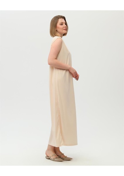 Defile Içlik Sade Basic Kolsuz Elbise - 06041.023 - Krem