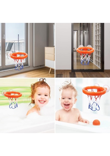 1 Mini Basketbol Kasnağı, 2 Vantuzlu, 3 Top, Banyo Basketbol Potası, Su Oyuncağı, Çocuk Oyuncağı, Mini Basketbol Potası Seti, Oturma Odası,banyo,yatak Odası Için (Yurt Dışından)