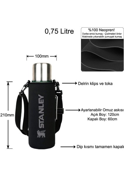 Stanley Neopren Termos Kılıfı ve Omuz Askısı - 0.75 Lt Klasik & Adventure fiyatları