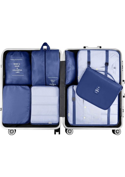 8 Parçalı Seyahat Organizer, Valiz Düzenleyici, Tatil ve Seyahat Için Bavul Organizer, Packing Cubes Seti Travel Organizer, Organizer Çanta (Yurt Dışından)